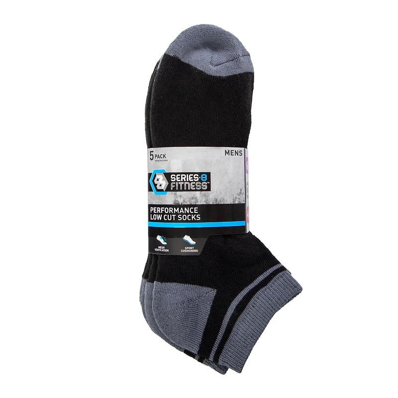 Series-8 Fitness™ Men's Performance Low Cut Socks 5-Pack