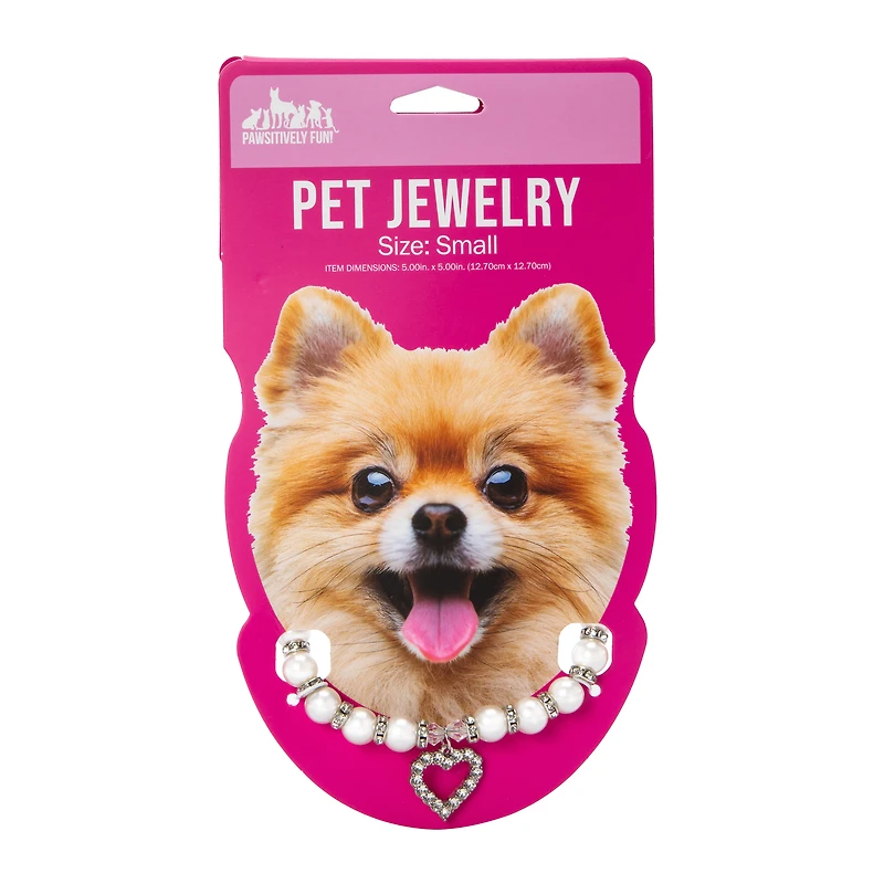 Pearl & Heart-Charm Pet Jewelry