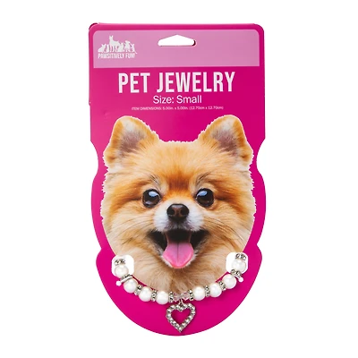 Pearl & Heart-Charm Pet Jewelry