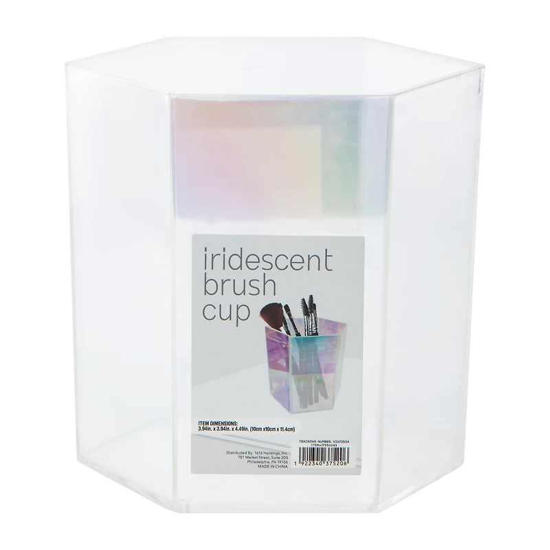 Iridescent Hexagon Cosmetic Brush Cup