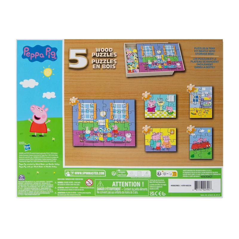 Peppa Pig Wood Puzzles 5-Count