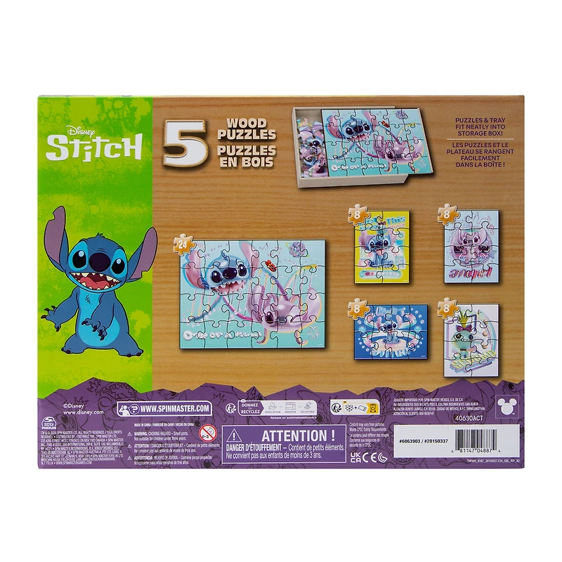 Disney Stitch Wood Puzzles 5-Count