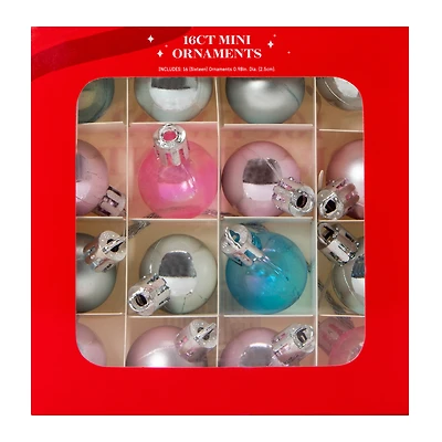 Mini Christmas Ornaments 16-Count