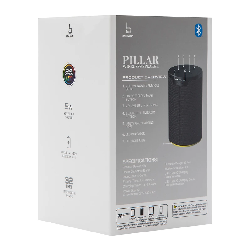 Bass Jaxx™ Pillar Wireless  Bluetooth® Speaker