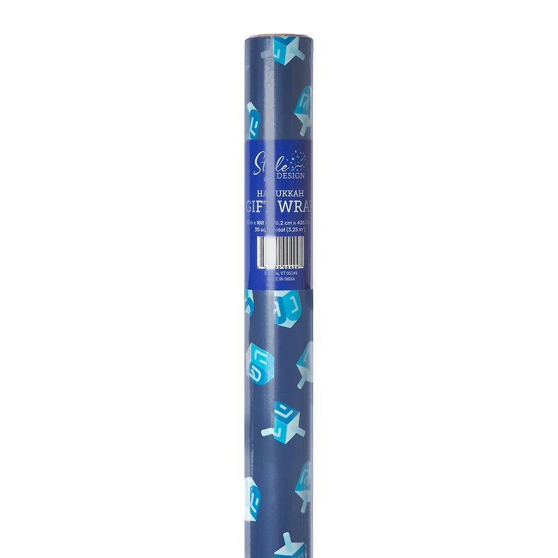 Hanukkah Dreidel Wrapping Paper 35 Sq. ft.