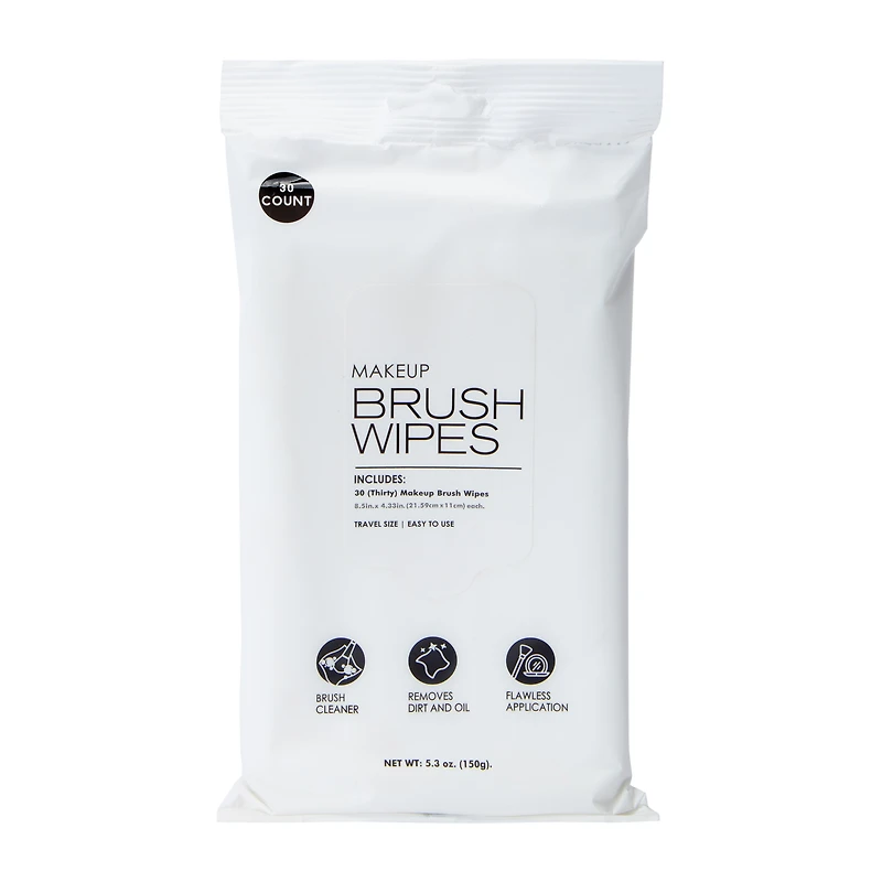 Makeup Brush Wipes 30-Count 5.3oz