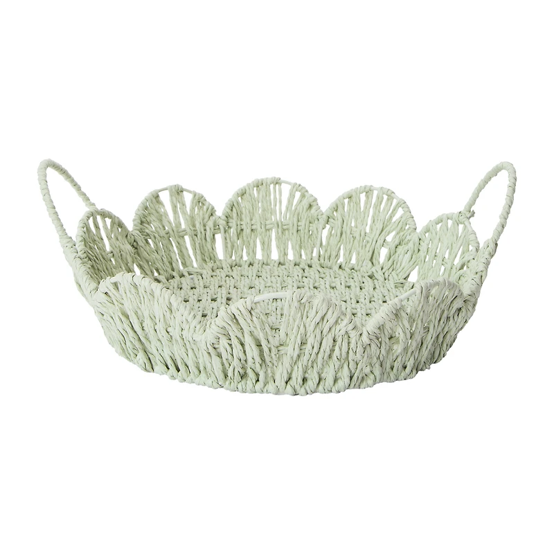 Round Scallop Tray With Handle