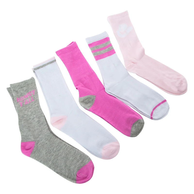 Ladies Crew Socks 5-Pairs