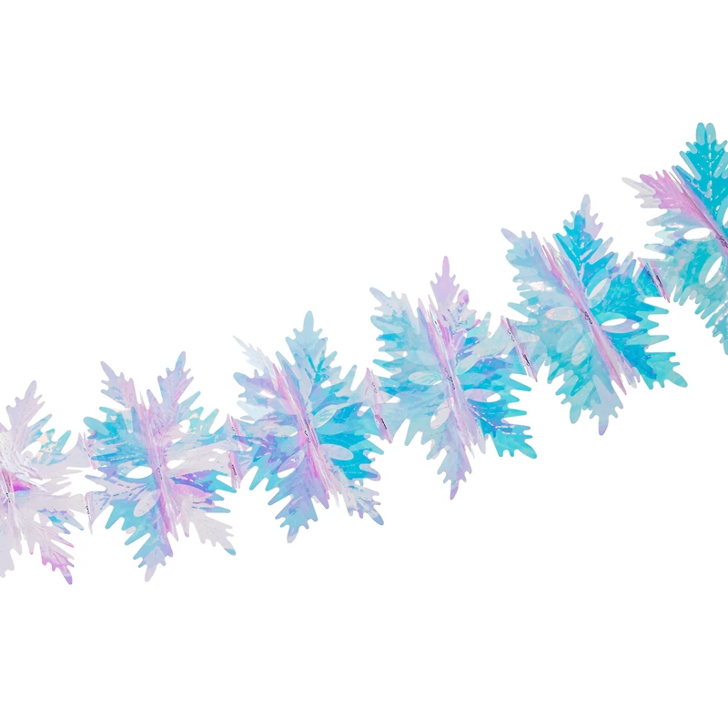 Iridescent Snowflake Garland 12-feet