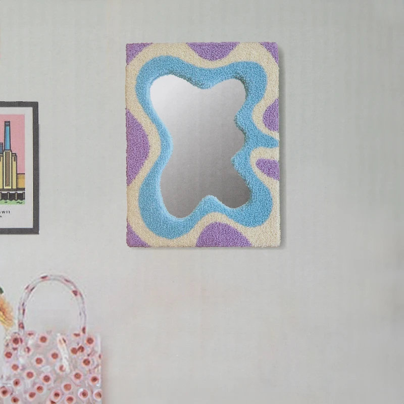 Trendy Tufted Wall Mirror 9.65in x 12in