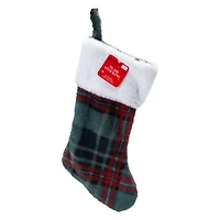 Fuzzy Plaid Christmas Stocking