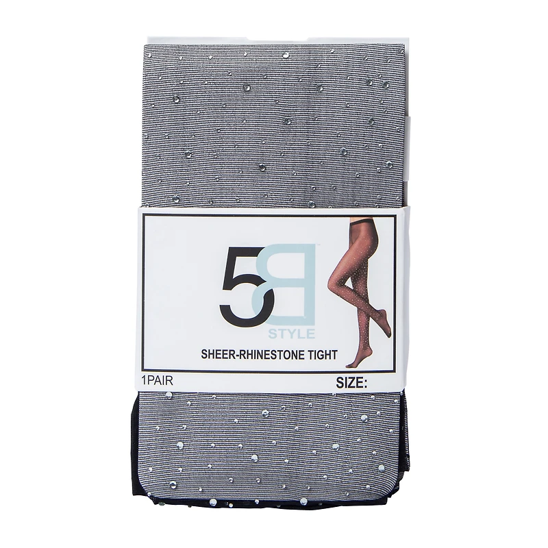 Sheer-Rhinestone Tight