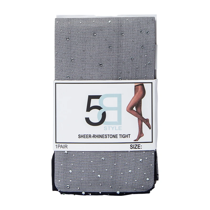 Sheer-Rhinestone Tight