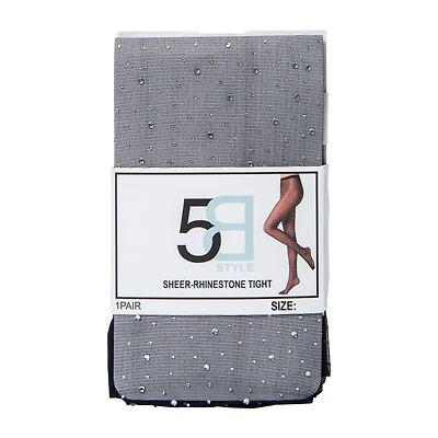 Sheer-Rhinestone Tight