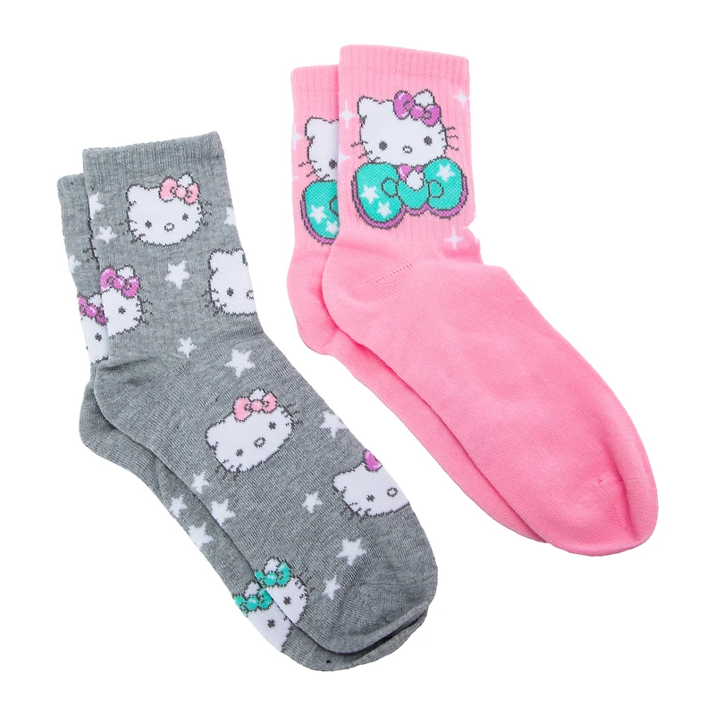 Hello Kitty® Junior Mid-Crews Socks 2-Pairs
