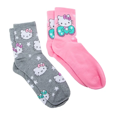 Hello Kitty® Junior Mid-Crews Socks 2-Pairs
