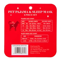 Pet Pajama And Sleep Mask 2-piece Set