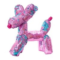 Ploofs™ Big Balloon Animal Dog Sequin Plush Pink & Blue