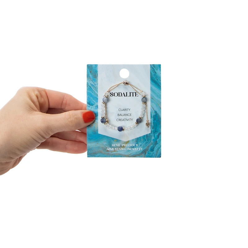 Semi-Precious Adjustable Bracelet