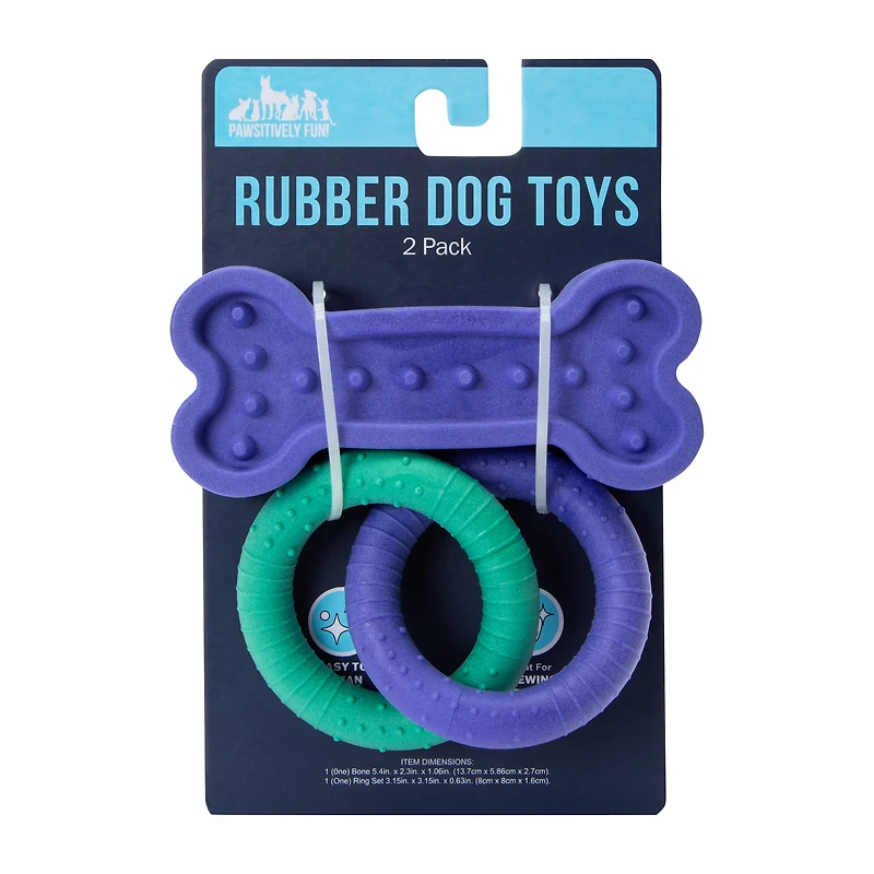 Pawsitively Fun! Rubber Dog Toys 2-Pack