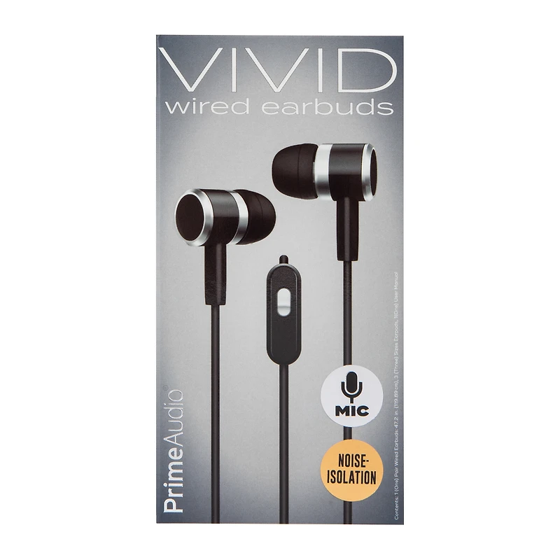 Vivid Wired Earbuds With Mic