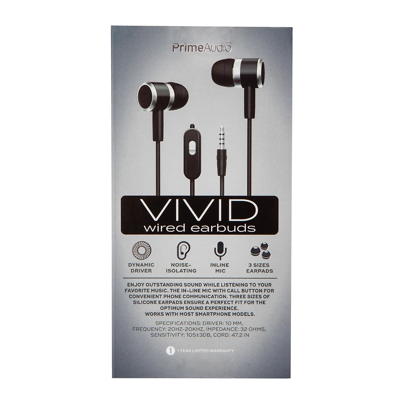 Vivid Wired Earbuds With Mic