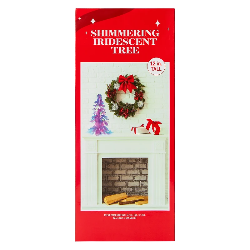 Shimmering Iridescent Christmas Tree 12in