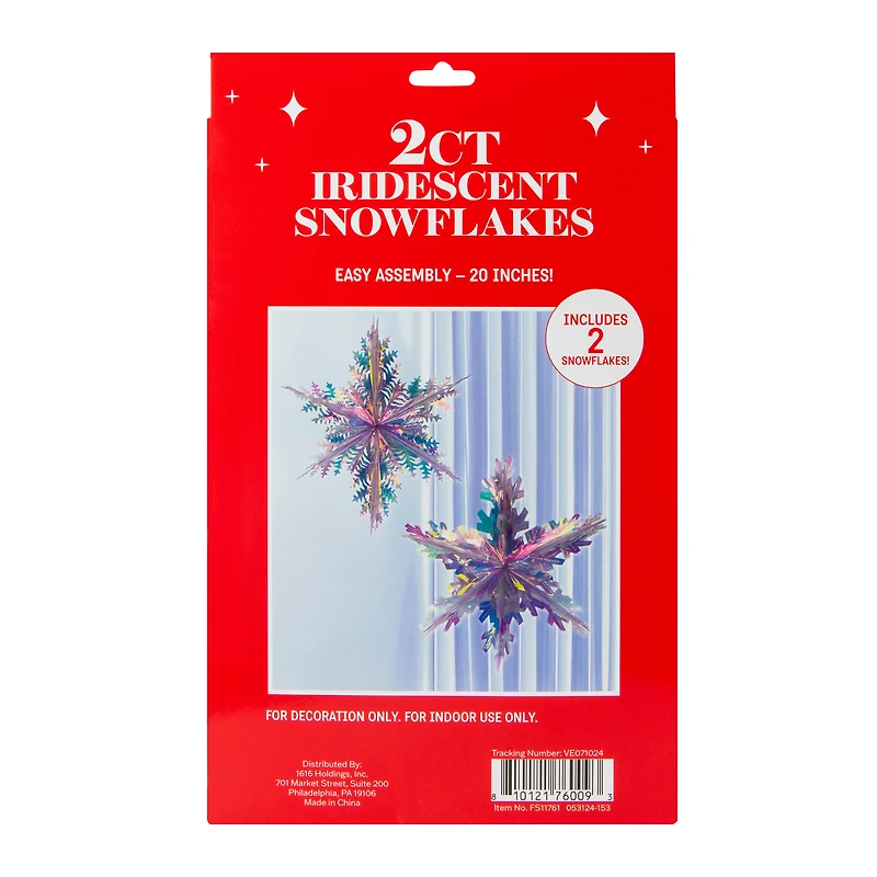 Iridescent Snowflakes 2-Count