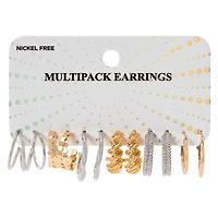 Two-Tone Huggie Hoop Earring Set 6-Pack
