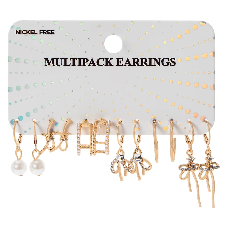 Gold Multipack Earrings 6-Pack