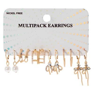 Gold Multipack Earrings 6-Pack