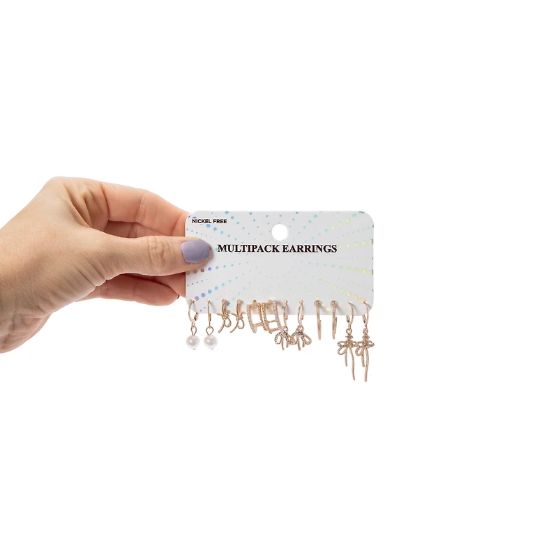 Gold Multipack Earrings 6-Pack