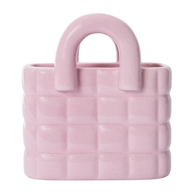Cermaic Pink Purse Vase