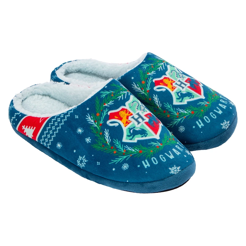 Harry Potter™ Hogwarts Ladies Christmas Fleece-Lined Slippers