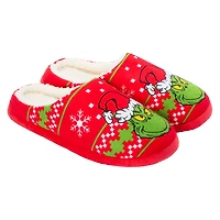 Dr. Seuss™ The Grinch Ladies Christmas Fleece-Lined Slippers