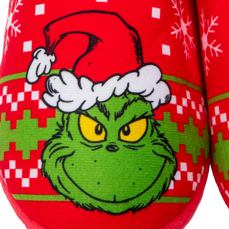 Dr. Seuss™ The Grinch Ladies Christmas Fleece-Lined Slippers