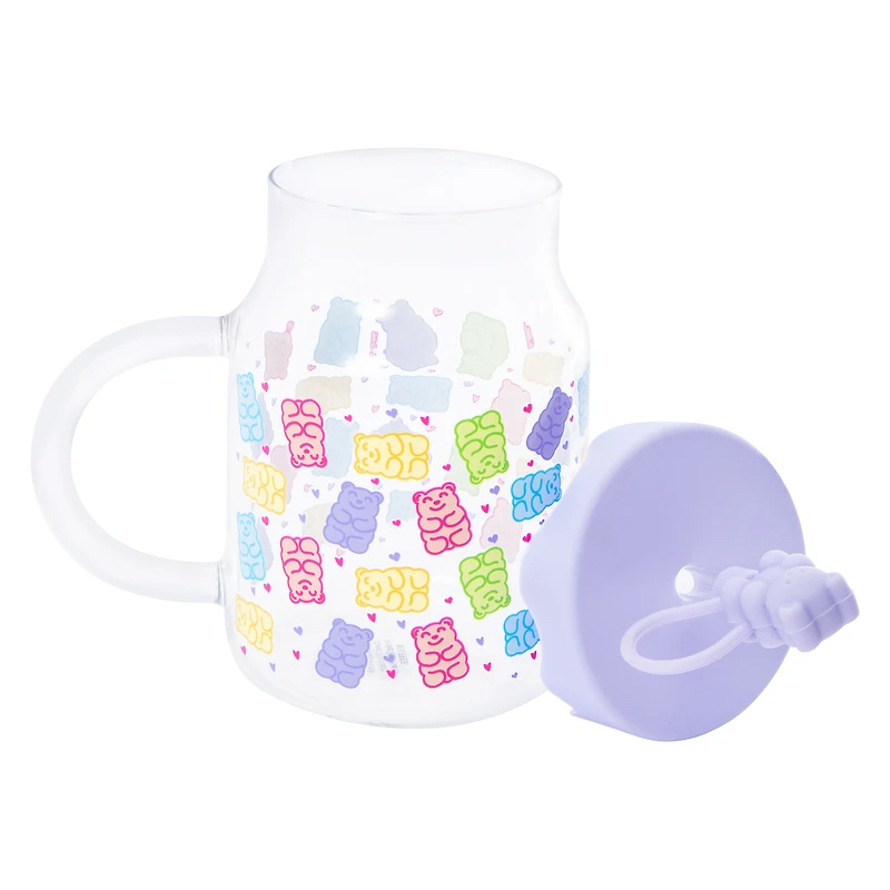 Novelty Glass Sipper With Lid & Straw Topper 20oz