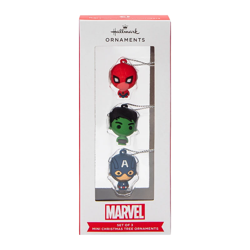Marvel Heroes Mini Christmas Tree Ornaments Set 3-count
