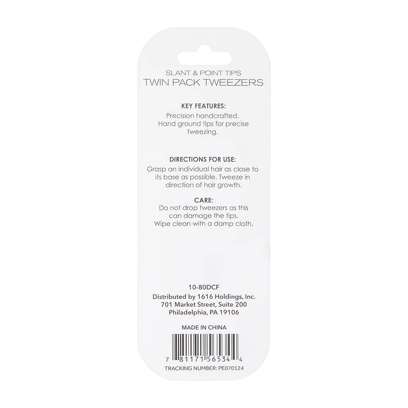 Slant & Point Tips Twin Pack Tweezers 2-Pack