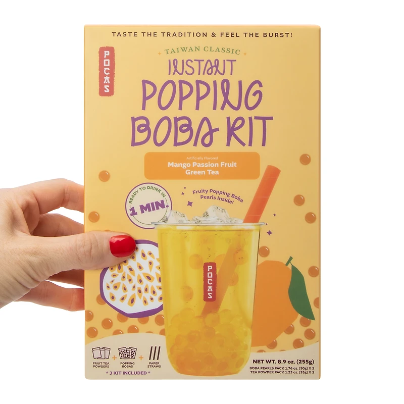 Pocas Instant Popping Boba Kit 8.9oz - Peach Oolong Tea