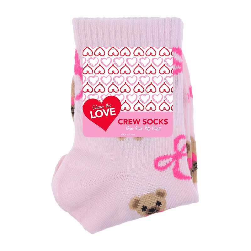 Valentine's Printed Crew Socks 1-Pair