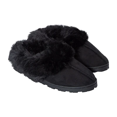 Women's Fluffy Suede Scuff Slippers