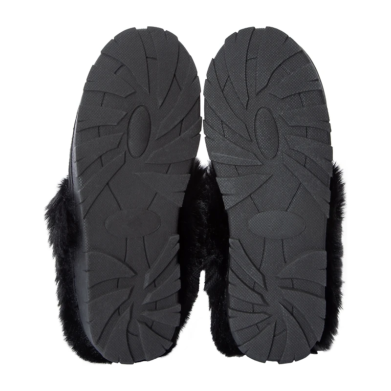 Women's Fluffy Suede Scuff Slippers