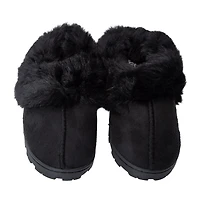 Women's Fluffy Suede Scuff Slippers
