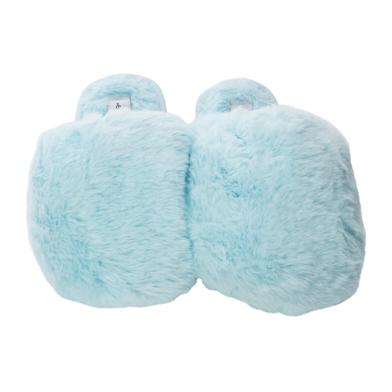 Ladies Fluffy Faux Fur Slippers