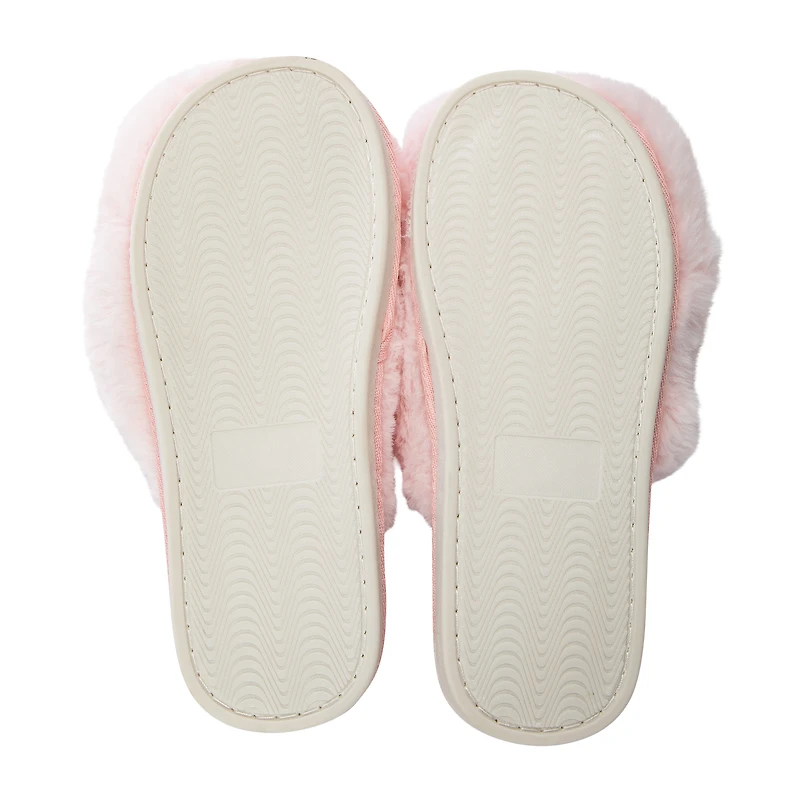 Ladies Fluffy Faux Fur Slippers