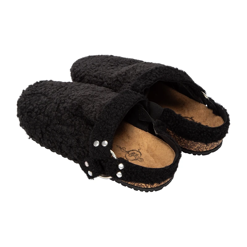 Sole Mates Sherpa Clog With Buckle