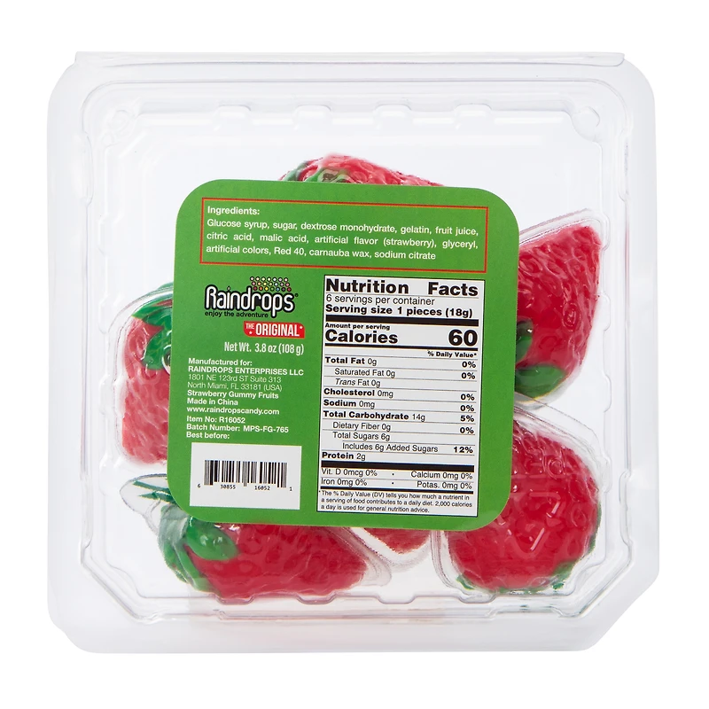 Liquid Filled Gummy Strawberries Candy 3.8oz