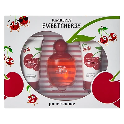 Womens Kimberly Sweet Cherry Pour Femme Fragrance Gift Set 3-Piece