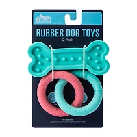 Pet Rubber Bone & Ring Toy Set